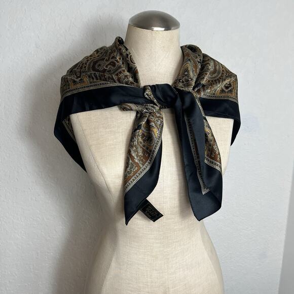 Art Of The Scarf Tie Rack Square Scarf, large, 100% polyester, made in Italy. - Picture 5 of 9